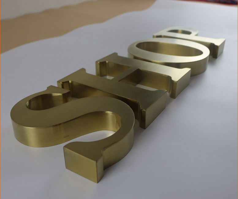 Brushed Stainless Steel 3D Letters 357